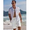 imageCOOFANDY Mens Casual Beach Shorts Summer Elastic Waist Shorts Lightweight Drawstring Golf ShortsWhite