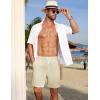 imageCOOFANDY Mens Casual Corduroy Shorts With Elastic Waist Drawstring Lightweight Summer Beach Shorts With PocketsBeige