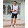 imageCOOFANDY Mens Casual Corduroy Shorts With Elastic Waist Drawstring Lightweight Summer Beach Shorts With PocketsBlack