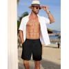 imageCOOFANDY Mens Casual Corduroy Shorts With Elastic Waist Drawstring Lightweight Summer Beach Shorts With PocketsBlack