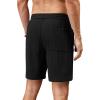imageCOOFANDY Mens Casual Corduroy Shorts With Elastic Waist Drawstring Lightweight Summer Beach Shorts With PocketsBlack
