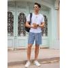 imageCOOFANDY Mens Casual Corduroy Shorts With Elastic Waist Drawstring Lightweight Summer Beach Shorts With PocketsBlue