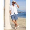 imageCOOFANDY Mens Casual Corduroy Shorts With Elastic Waist Drawstring Lightweight Summer Beach Shorts With PocketsBlue