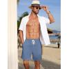 imageCOOFANDY Mens Casual Corduroy Shorts With Elastic Waist Drawstring Lightweight Summer Beach Shorts With PocketsBlue