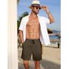 imageCOOFANDY Mens Casual Corduroy Shorts With Elastic Waist Drawstring Lightweight Summer Beach Shorts With PocketsBrown