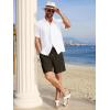 imageCOOFANDY Mens Casual Corduroy Shorts With Elastic Waist Drawstring Lightweight Summer Beach Shorts With PocketsChestnut Brown