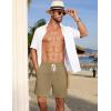 imageCOOFANDY Mens Casual Corduroy Shorts With Elastic Waist Drawstring Lightweight Summer Beach Shorts With PocketsKhaki