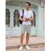 imageCOOFANDY Mens Casual Corduroy Shorts With Elastic Waist Drawstring Lightweight Summer Beach Shorts With PocketsLight Grey