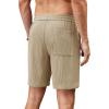 imageCOOFANDY Mens Casual Corduroy Shorts With Elastic Waist Drawstring Lightweight Summer Beach Shorts With PocketsLight Khaki