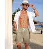 imageCOOFANDY Mens Casual Corduroy Shorts With Elastic Waist Drawstring Lightweight Summer Beach Shorts With PocketsLight Khaki