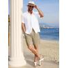 imageCOOFANDY Mens Casual Corduroy Shorts With Elastic Waist Drawstring Lightweight Summer Beach Shorts With PocketsLight Khaki