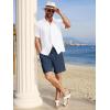 imageCOOFANDY Mens Casual Corduroy Shorts With Elastic Waist Drawstring Lightweight Summer Beach Shorts With PocketsNavy Blue