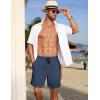 imageCOOFANDY Mens Casual Corduroy Shorts With Elastic Waist Drawstring Lightweight Summer Beach Shorts With PocketsNavy Blue