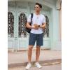 imageCOOFANDY Mens Casual Corduroy Shorts With Elastic Waist Drawstring Lightweight Summer Beach Shorts With PocketsNavy Blue