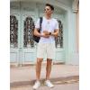 imageCOOFANDY Mens Casual Corduroy Shorts With Elastic Waist Drawstring Lightweight Summer Beach Shorts With PocketsWhite