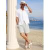 imageCOOFANDY Mens Casual Corduroy Shorts With Elastic Waist Drawstring Lightweight Summer Beach Shorts With PocketsWhite