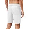 imageCOOFANDY Mens Casual Corduroy Shorts With Elastic Waist Drawstring Lightweight Summer Beach Shorts With PocketsWhite