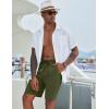 imageCOOFANDY Mens Casual Shorts 9 inch Inseam Elastic Waist Drawstring Short Lightweight Stretch Summer Beach ShortsArmy Green