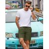 imageCOOFANDY Mens Casual Shorts 9 inch Inseam Elastic Waist Drawstring Short Lightweight Stretch Summer Beach ShortsArmy Green