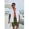 imageCOOFANDY Mens Casual Shorts 9 inch Inseam Elastic Waist Drawstring Short Lightweight Stretch Summer Beach ShortsArmy Green