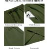 imageCOOFANDY Mens Casual Shorts 9 inch Inseam Elastic Waist Drawstring Short Lightweight Stretch Summer Beach ShortsArmy Green