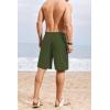 imageCOOFANDY Mens Casual Shorts 9 inch Inseam Elastic Waist Drawstring Short Lightweight Stretch Summer Beach ShortsArmy Green