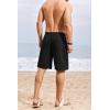 imageCOOFANDY Mens Casual Shorts 9 inch Inseam Elastic Waist Drawstring Short Lightweight Stretch Summer Beach ShortsBlack