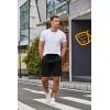 imageCOOFANDY Mens Casual Shorts 9 inch Inseam Elastic Waist Drawstring Short Lightweight Stretch Summer Beach ShortsBlack