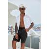 imageCOOFANDY Mens Casual Shorts 9 inch Inseam Elastic Waist Drawstring Short Lightweight Stretch Summer Beach ShortsBlack