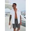 imageCOOFANDY Mens Casual Shorts 9 inch Inseam Elastic Waist Drawstring Short Lightweight Stretch Summer Beach ShortsDark Grey