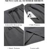 imageCOOFANDY Mens Casual Shorts 9 inch Inseam Elastic Waist Drawstring Short Lightweight Stretch Summer Beach ShortsDark Grey