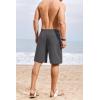 imageCOOFANDY Mens Casual Shorts 9 inch Inseam Elastic Waist Drawstring Short Lightweight Stretch Summer Beach ShortsDark Grey