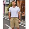imageCOOFANDY Mens Casual Shorts 9 inch Inseam Elastic Waist Drawstring Short Lightweight Stretch Summer Beach ShortsKhaki