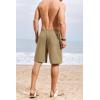 imageCOOFANDY Mens Casual Shorts 9 inch Inseam Elastic Waist Drawstring Short Lightweight Stretch Summer Beach ShortsKhaki