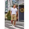 imageCOOFANDY Mens Casual Shorts 9 inch Inseam Elastic Waist Drawstring Short Lightweight Stretch Summer Beach ShortsKhaki