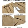 imageCOOFANDY Mens Casual Shorts 9 inch Inseam Elastic Waist Drawstring Short Lightweight Stretch Summer Beach ShortsKhaki