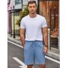 imageCOOFANDY Mens Casual Shorts 9 inch Inseam Elastic Waist Drawstring Short Lightweight Stretch Summer Beach ShortsLight Blue