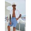 imageCOOFANDY Mens Casual Shorts 9 inch Inseam Elastic Waist Drawstring Short Lightweight Stretch Summer Beach ShortsLight Blue