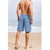 imageCOOFANDY Mens Casual Shorts 9 inch Inseam Elastic Waist Drawstring Short Lightweight Stretch Summer Beach ShortsLight Blue