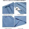 imageCOOFANDY Mens Casual Shorts 9 inch Inseam Elastic Waist Drawstring Short Lightweight Stretch Summer Beach ShortsLight Blue