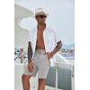 imageCOOFANDY Mens Casual Shorts 9 inch Inseam Elastic Waist Drawstring Short Lightweight Stretch Summer Beach ShortsLight Grey