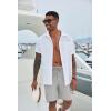 imageCOOFANDY Mens Casual Shorts 9 inch Inseam Elastic Waist Drawstring Short Lightweight Stretch Summer Beach ShortsLight Grey
