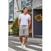 imageCOOFANDY Mens Casual Shorts 9 inch Inseam Elastic Waist Drawstring Short Lightweight Stretch Summer Beach ShortsLight Grey