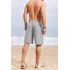 imageCOOFANDY Mens Casual Shorts 9 inch Inseam Elastic Waist Drawstring Short Lightweight Stretch Summer Beach ShortsLight Grey