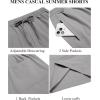 imageCOOFANDY Mens Casual Shorts 9 inch Inseam Elastic Waist Drawstring Short Lightweight Stretch Summer Beach ShortsLight Grey
