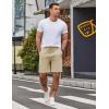 imageCOOFANDY Mens Casual Shorts 9 inch Inseam Elastic Waist Drawstring Short Lightweight Stretch Summer Beach ShortsLight Khaki