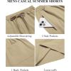 imageCOOFANDY Mens Casual Shorts 9 inch Inseam Elastic Waist Drawstring Short Lightweight Stretch Summer Beach ShortsLight Khaki