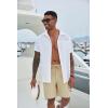 imageCOOFANDY Mens Casual Shorts 9 inch Inseam Elastic Waist Drawstring Short Lightweight Stretch Summer Beach ShortsLight Khaki
