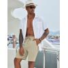 imageCOOFANDY Mens Casual Shorts 9 inch Inseam Elastic Waist Drawstring Short Lightweight Stretch Summer Beach ShortsMoon Grey