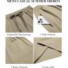 imageCOOFANDY Mens Casual Shorts 9 inch Inseam Elastic Waist Drawstring Short Lightweight Stretch Summer Beach ShortsMoon Grey